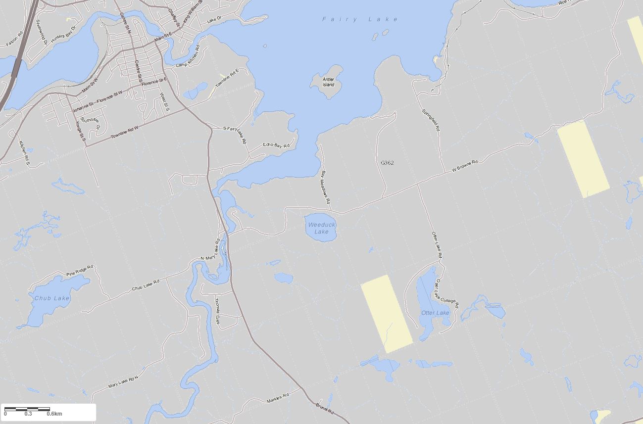 Crown Land Map of Weeduck Lake in Municipality of Huntsville and the District of Muskoka